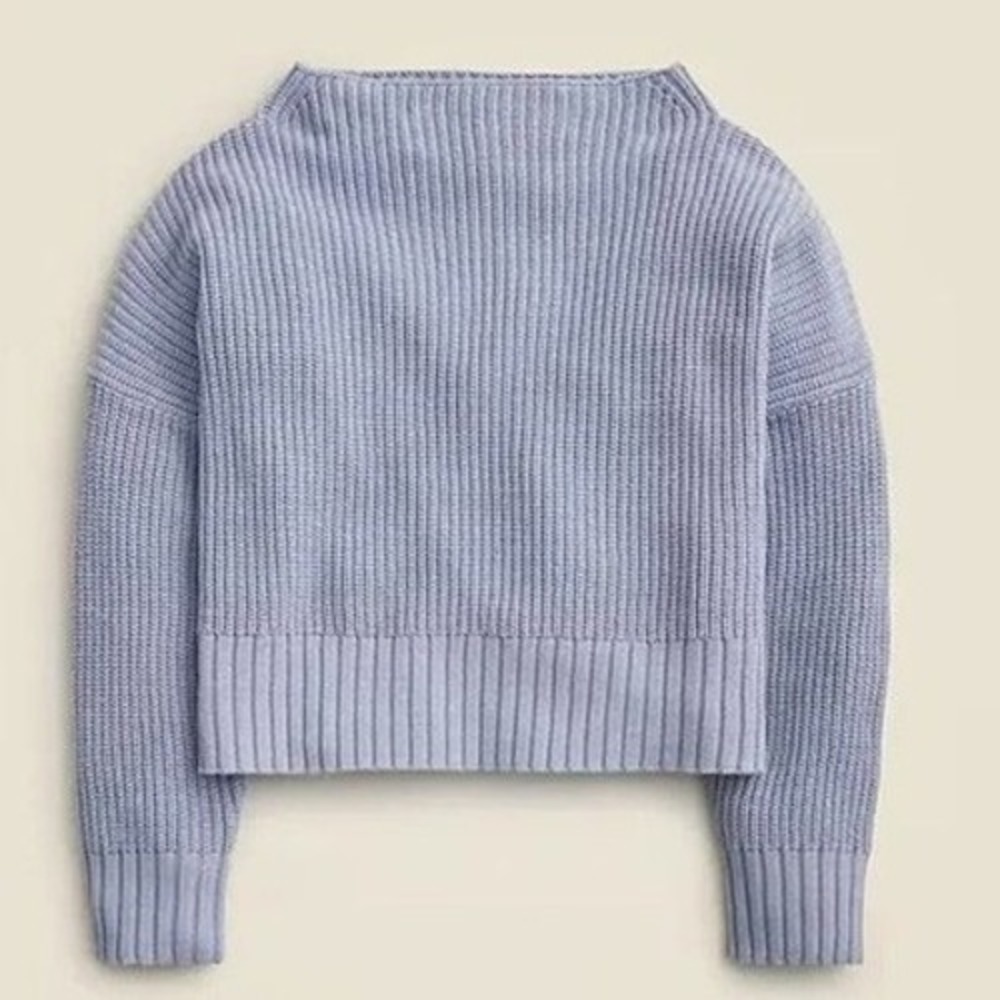 J.‎ Crew Women's XXS Linen Cotton Boatneck Ribbed Sweater Periwinkle Blue